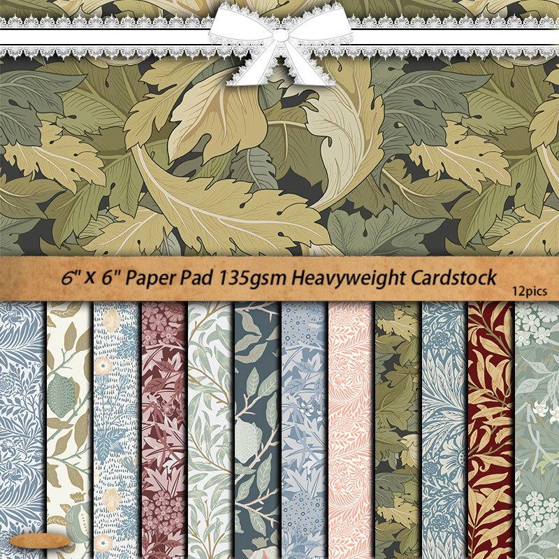 12 Sheets Large Retro Journal Background DIY Gift for Women Adults Students