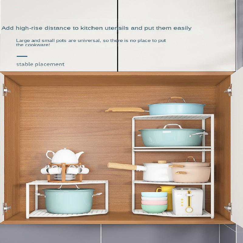 Kitchen Countertop Shelf Cookware Storage Rack Sink Pot Rack Cupboard Organizer