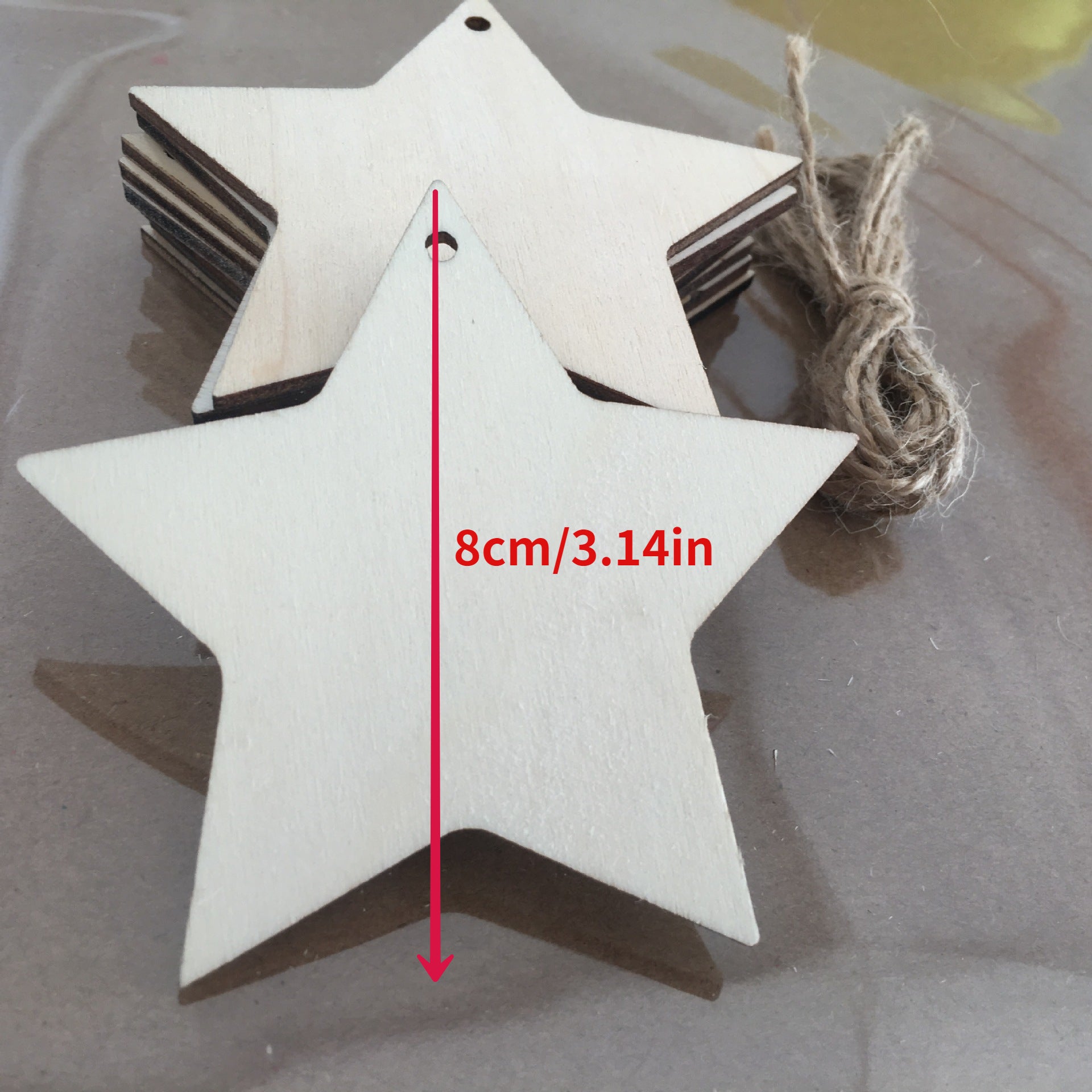 50pcs Christmas Hanging Decoration Wood Ornaments Crafts 12 Colours Paint