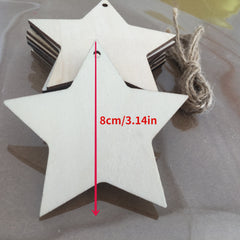 50pcs Christmas Hanging Decoration Wood Ornaments Crafts 12 Colours Paint