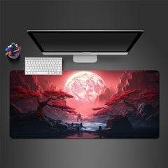Landscape Red Moon Map Large Mouse Pad Computer HD Keyboard Pad