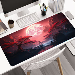 Landscape Red Moon Map Large Mouse Pad Computer HD Keyboard Pad