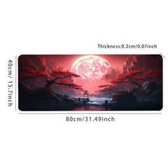 Landscape Red Moon Map Large Mouse Pad Computer HD Keyboard Pad