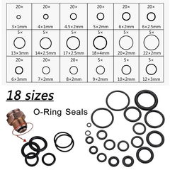 225pcs Rubber O rings 18 Sizes Set Sealing Gaskets Plumbing Faucets Automotive