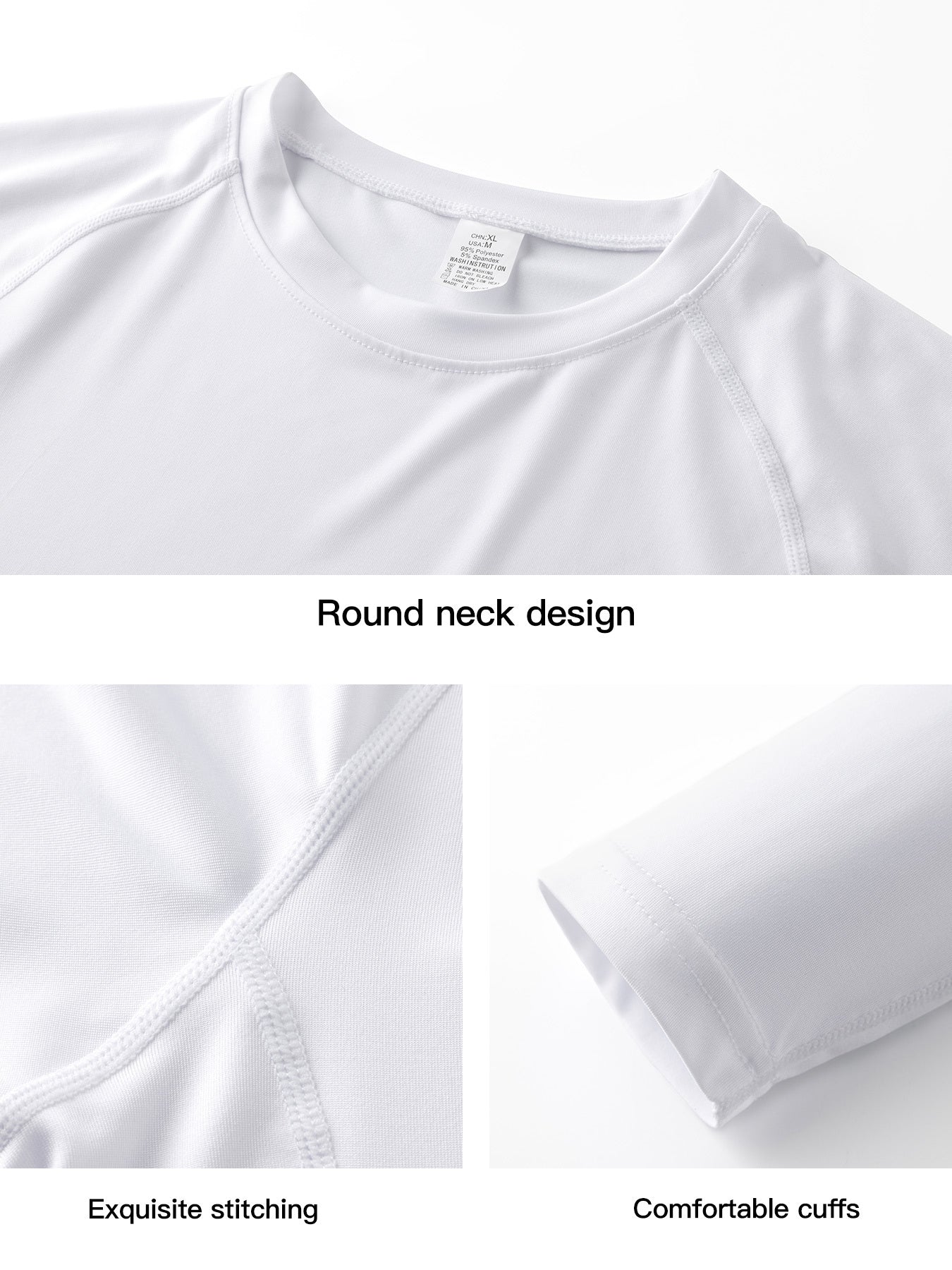 Men's Solid Workout Shirt Active High Stretch Compression Moisture Wicking