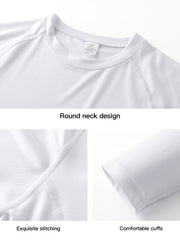 Men's Solid Workout Shirt Active High Stretch Compression Moisture Wicking