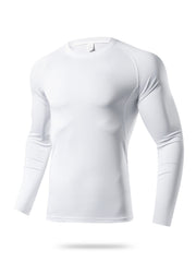 Men's Solid Workout Shirt Active High Stretch Compression Moisture Wicking