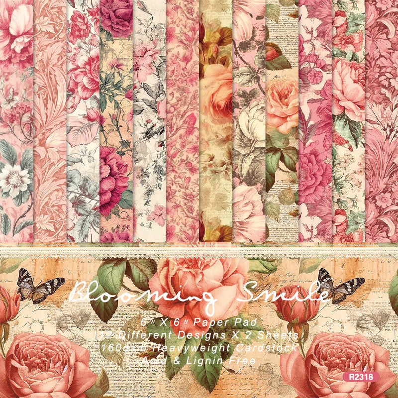 24sheets Single Sided Scrapbook Paper Pad DIY Crafts