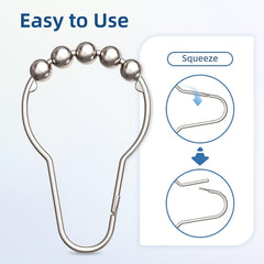 12pcs Gourd Design Shower Curtain Hook Stainless Steel Bathroom Acces