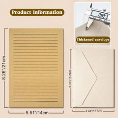16 Pcs Vintage Stationery Paper Set with Envelopes and Stickers
