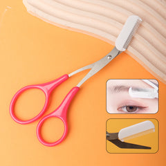 Eyebrow Eyelash Clip Set - Scissors, Brush, Curler