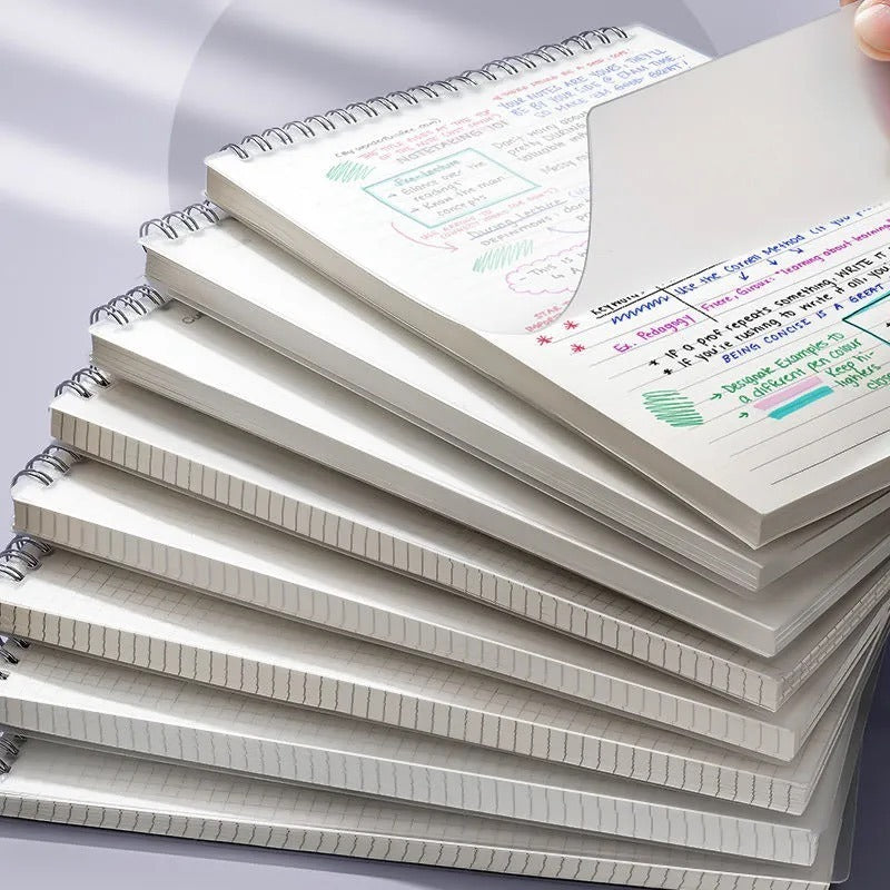 A5 B5 80 Pg Spiral Grid Notebook Leather Diary