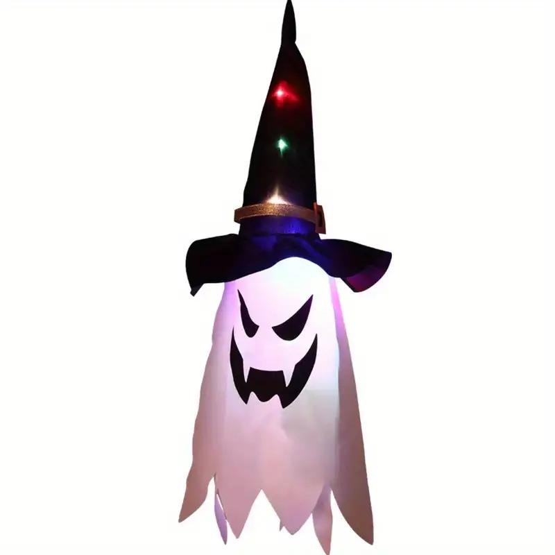1pc Halloween Decorations Outdoor Hanging Lighted Glowing Ghost Witch Hat