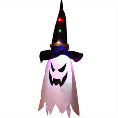 1pc Halloween Decorations Outdoor Hanging Lighted Glowing Ghost Witch Hat