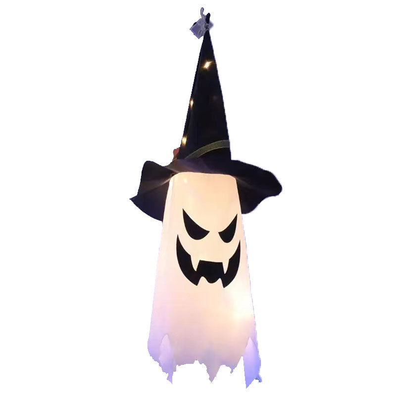 1pc Halloween Decorations Outdoor Hanging Lighted Glowing Ghost Witch Hat