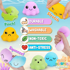 Octopus Stress Balls 4pcs Sensory Fidget Toys