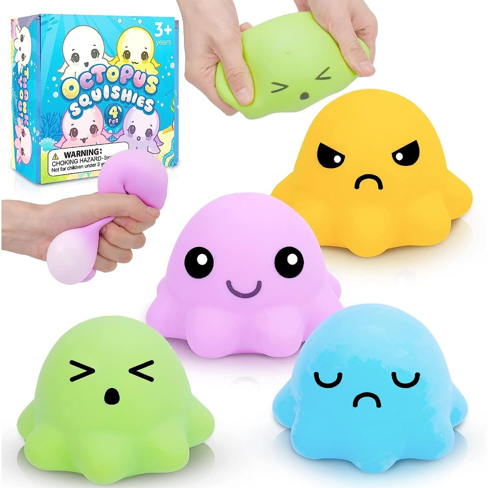 Octopus Stress Balls 4pcs Sensory Fidget Toys