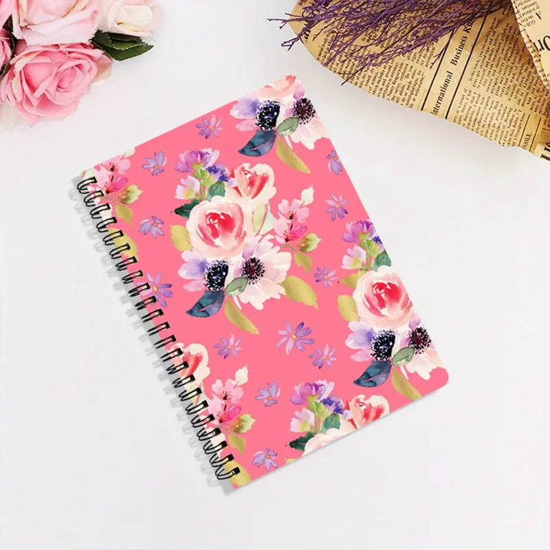 A5 Fresh Floral Pattern Coil Notebook for School & Office