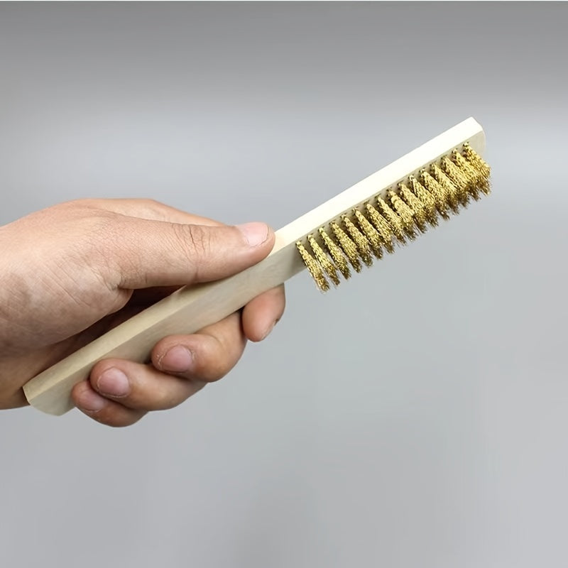 Wooden Handle Copper Wire Brush Stainless Steel Wire Brush