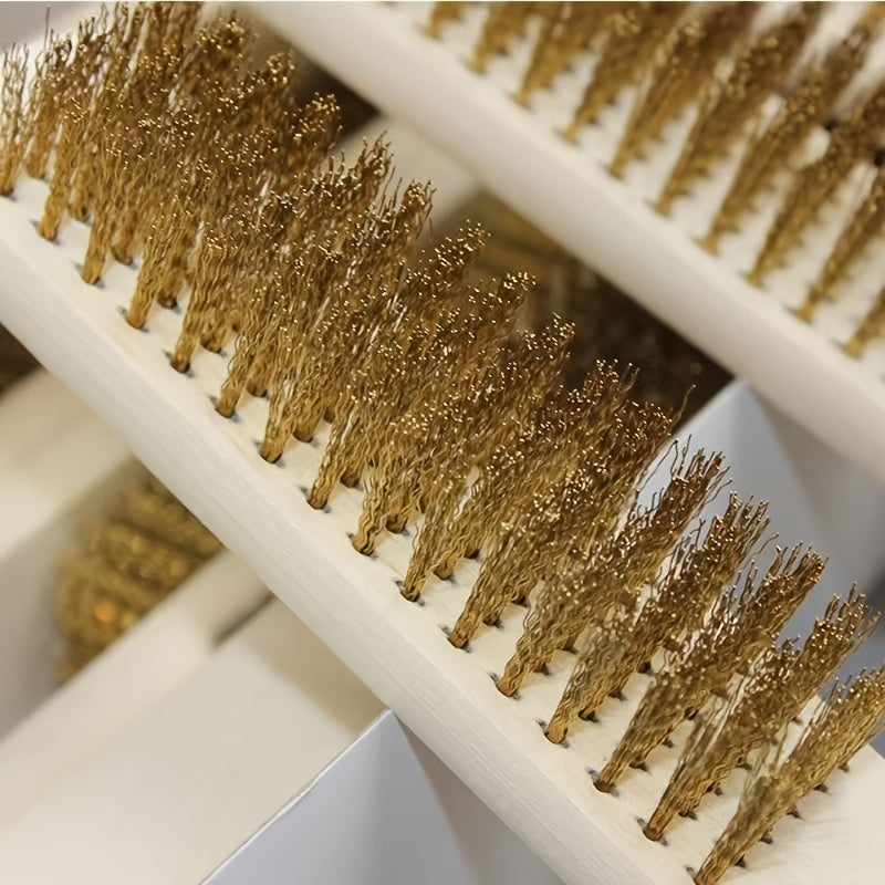 Wooden Handle Copper Wire Brush Stainless Steel Wire Brush