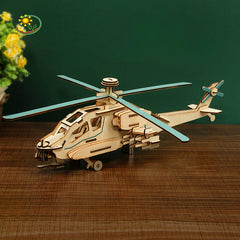 3D Airplane Wooden Puzzle DIY Educational Toy Model
