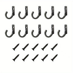 10pcs Small Coat Hooks Bronze Single Hooks With Screws