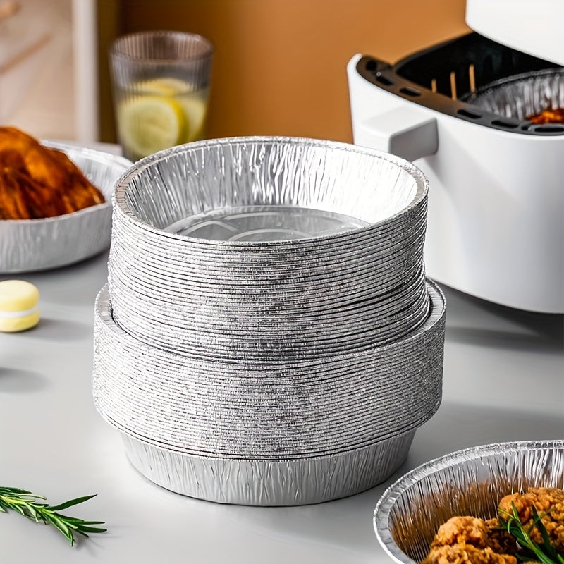 30pcs 6 7 Inch Round Tin Foil Plates Disposable Tray For Baking Cooking