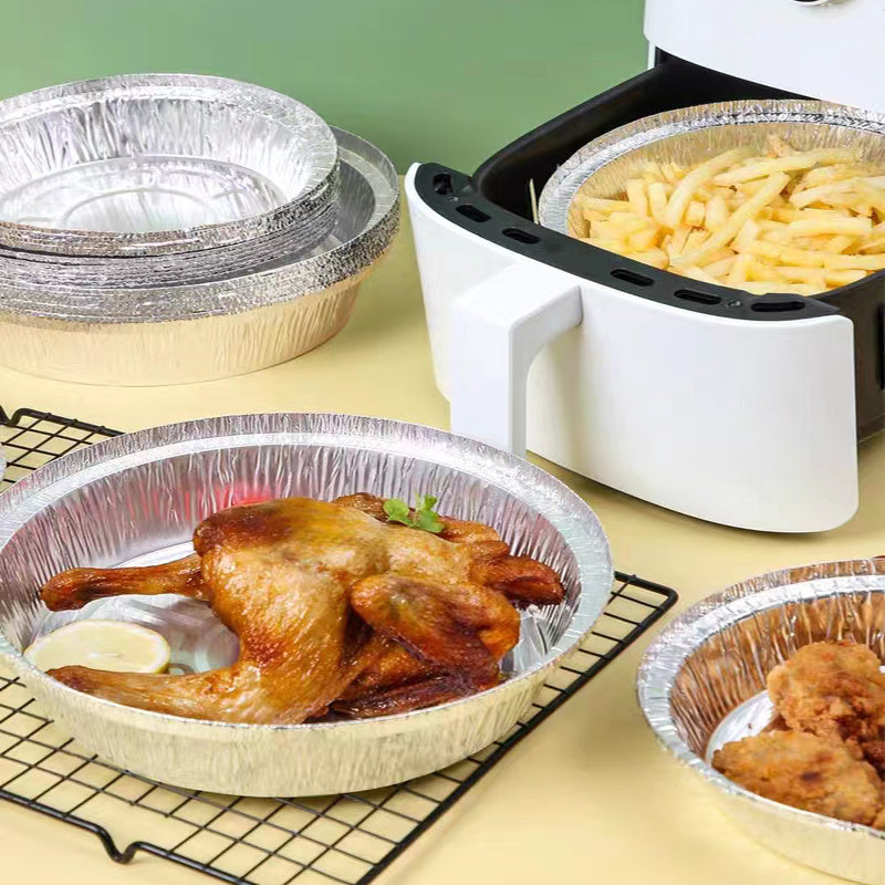 30pcs 6 7 Inch Round Tin Foil Plates Disposable Tray For Baking Cooking