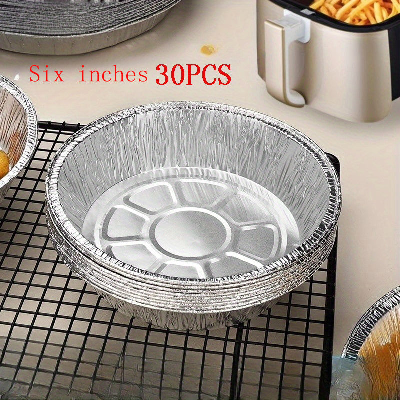 30pcs 6 7 Inch Round Tin Foil Plates Disposable Tray For Baking Cooking