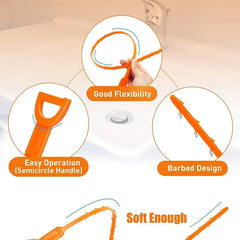 8Pcs Pipe Dredge Hook Sewer Toilet Hair Cleaning Tool