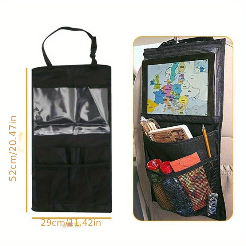 Car Backseat Organizer Tablet Holder Auto Storage Cover Travel Road Trip Kids