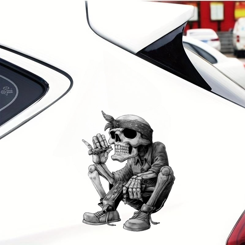 Skull Rapper Bandana Cigar Car Sticker