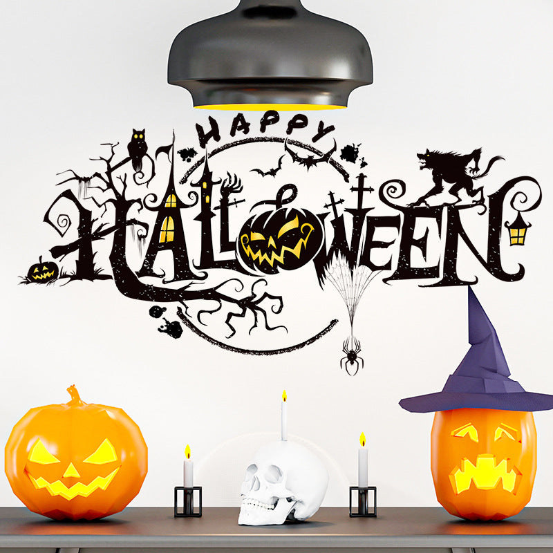 Halloween Decoration Sticker PVC Glass Stickers Waterproof Funny Sticker