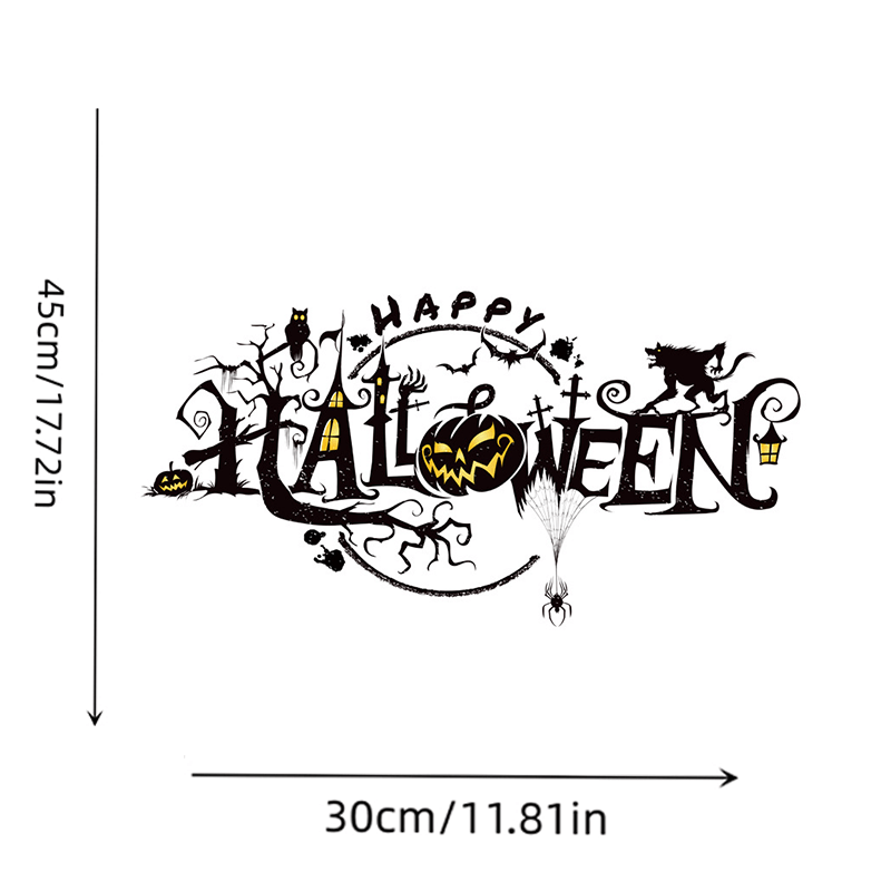 Halloween Decoration Sticker PVC Glass Stickers Waterproof Funny Sticker