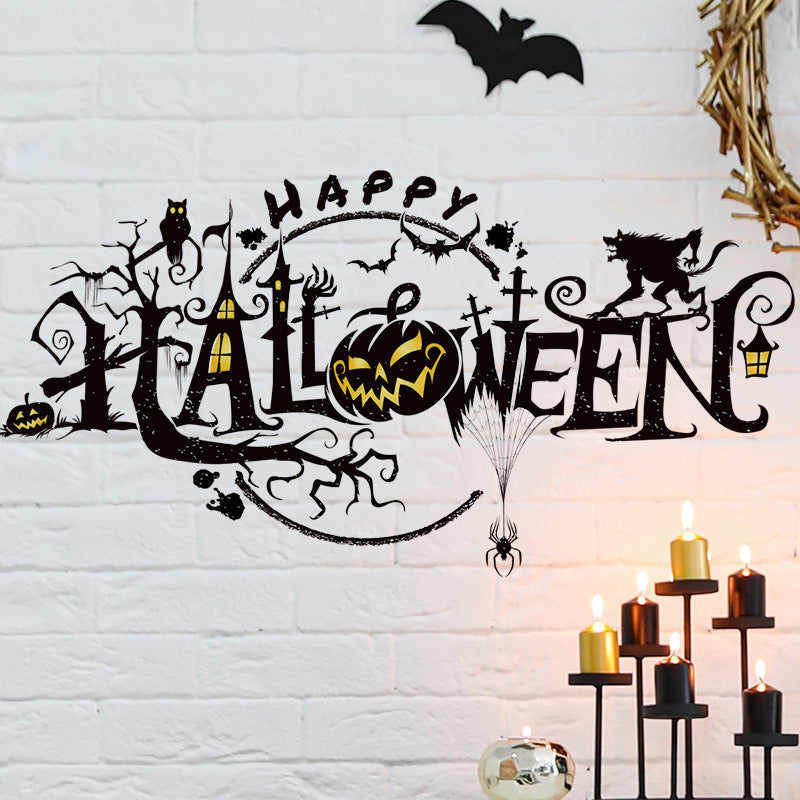 Halloween Decoration Sticker PVC Glass Stickers Waterproof Funny Sticker