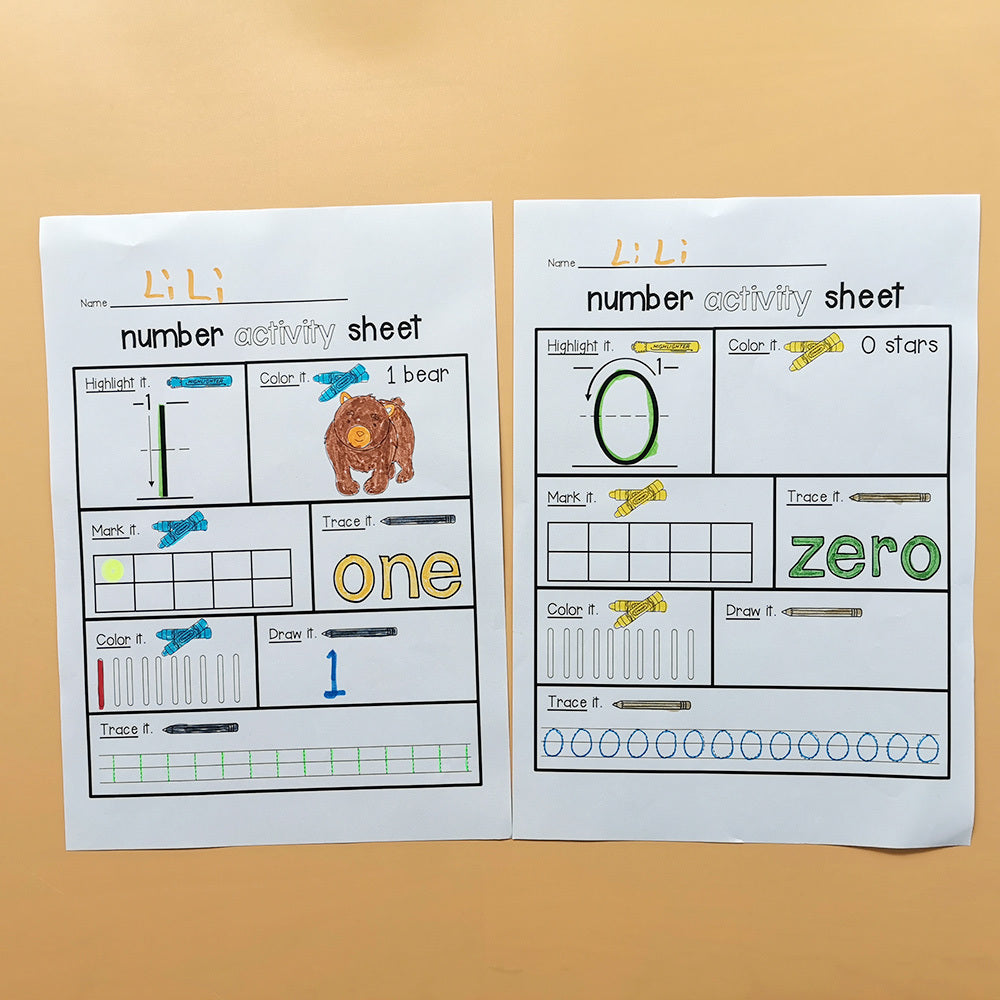 Number Tracing Book for Kids, Math Workbook with Drawbar