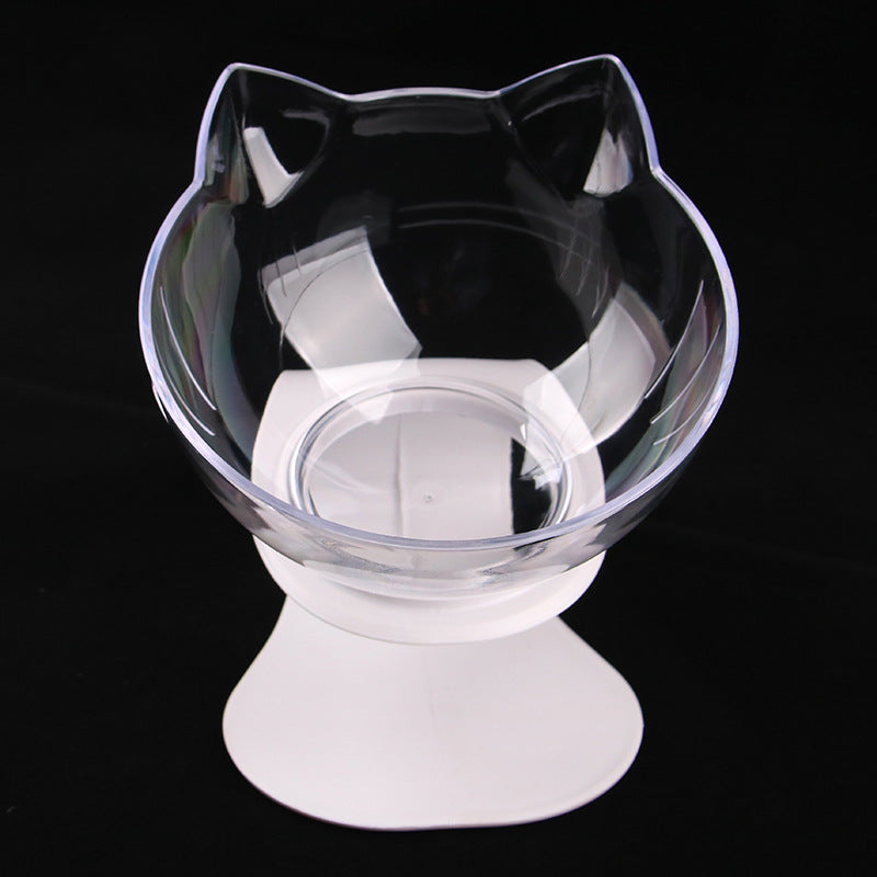 Elevated Cat Ear-Shaped Feeder Bowl Plastic Raised Cat Inclined Food Water Bowl