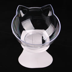 Elevated Cat Ear-Shaped Feeder Bowl Plastic Raised Cat Inclined Food Water Bowl