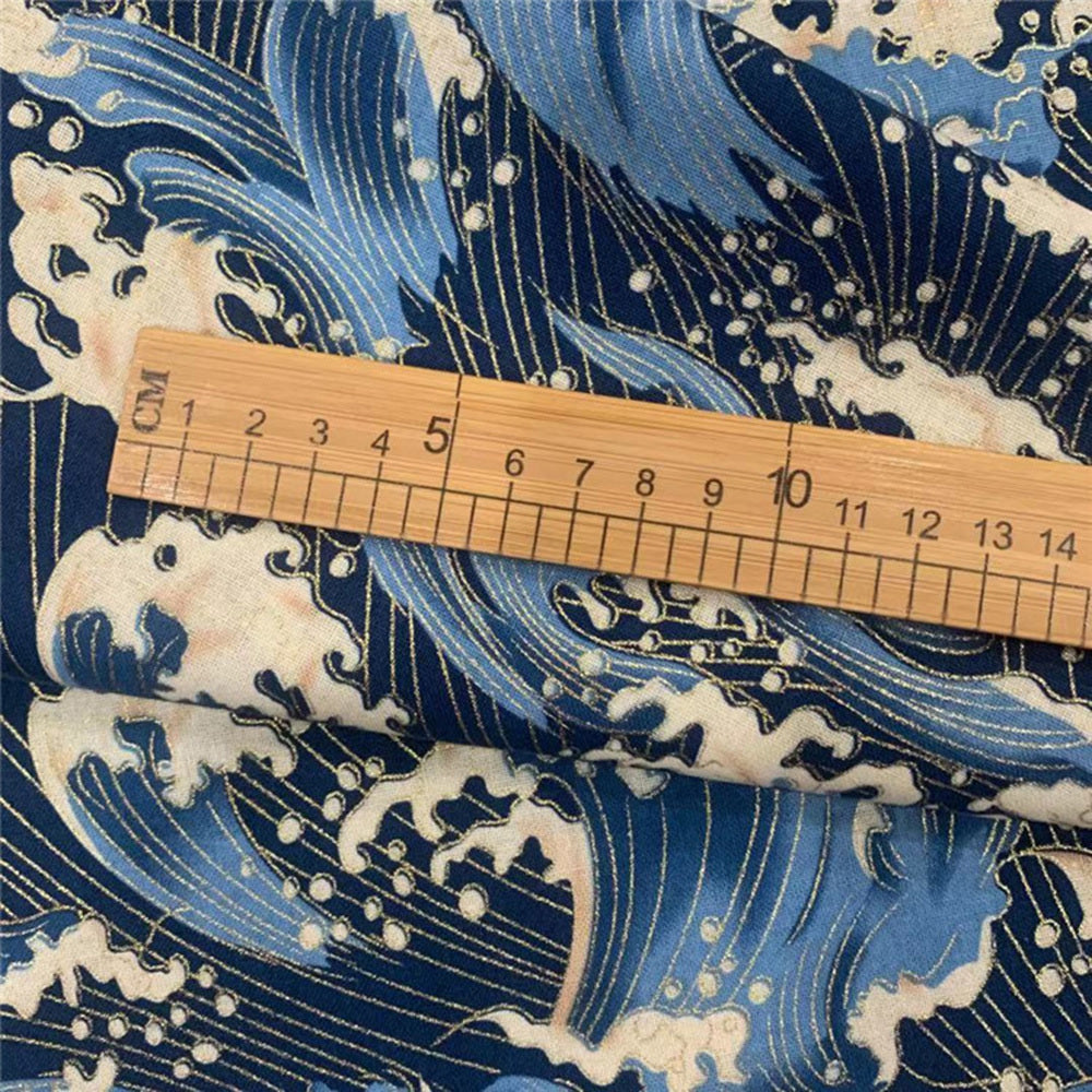 Japanese Wave Cotton Quilting Fabric for DIY Sewing