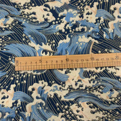 Japanese Wave Cotton Quilting Fabric for DIY Sewing