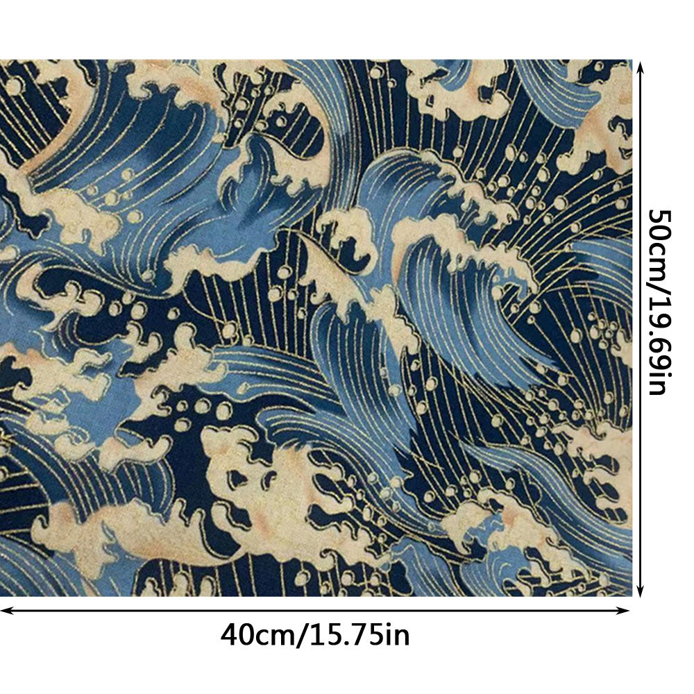 Japanese Wave Cotton Quilting Fabric for DIY Sewing