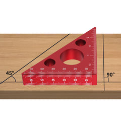 Aluminum Square Ruler Woodworking Triangle Inch and MM Scale Height Ruler
