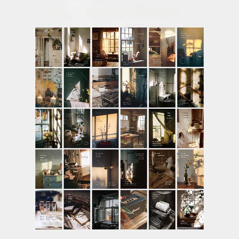 30pcs Light And Shadow Series Postcard Decorative Painting Card