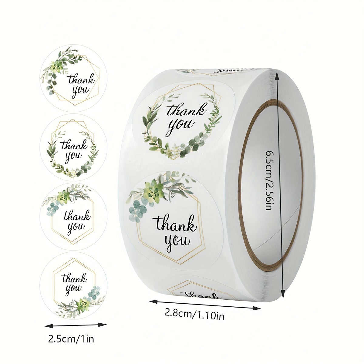500 Floral Thank You Stickers Wedding Decor Self Adhesive Labels