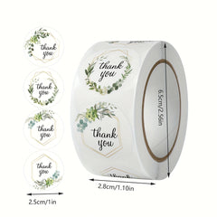 500 Floral Thank You Stickers Wedding Decor Self Adhesive Labels