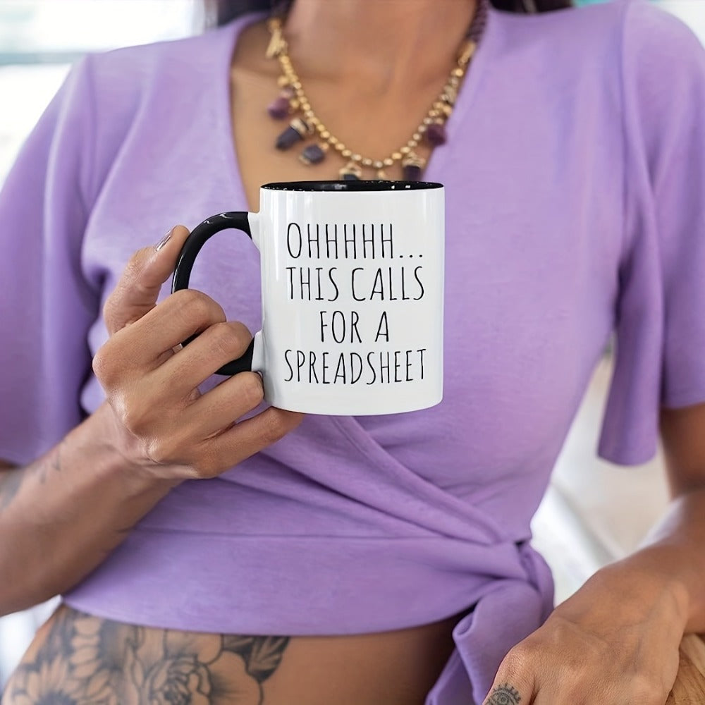 325ml Creative Letter Printed Coffee Mug Funny Ceramic Cup