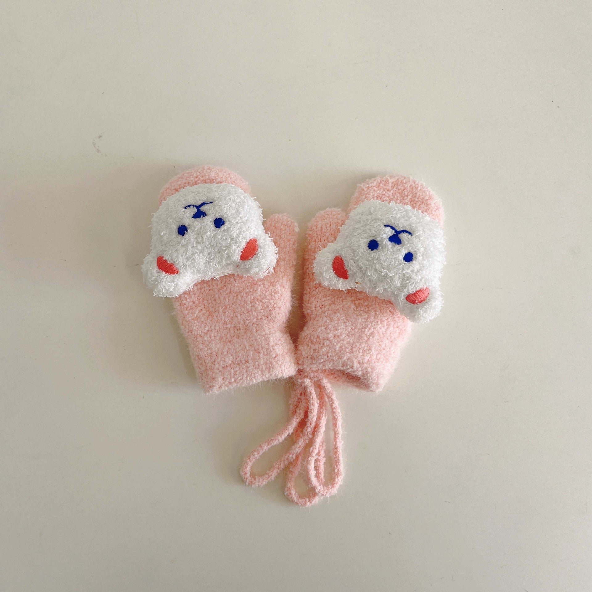 Bear Pattern Plush Gloves for Kids