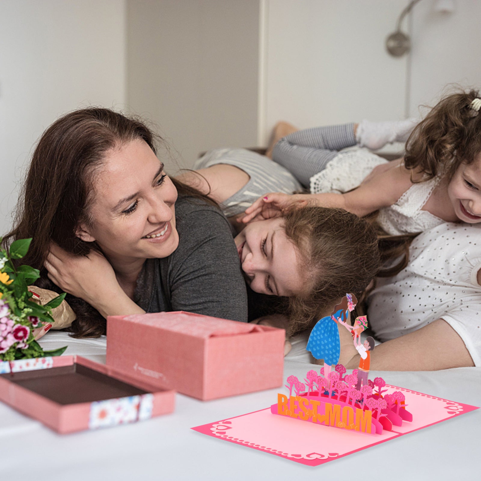 3D Pop Up Card 'Best Mom' Mother For Mother's Card With Envelope