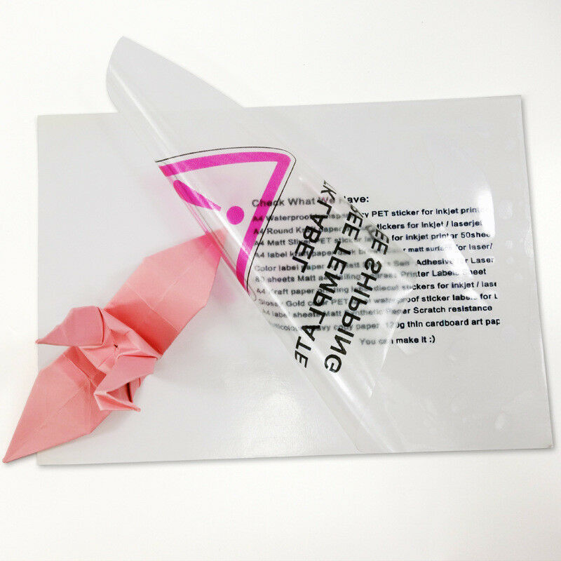 10pcs A4 Clear Sticker Paper Inkjet Printer Label Waterproof