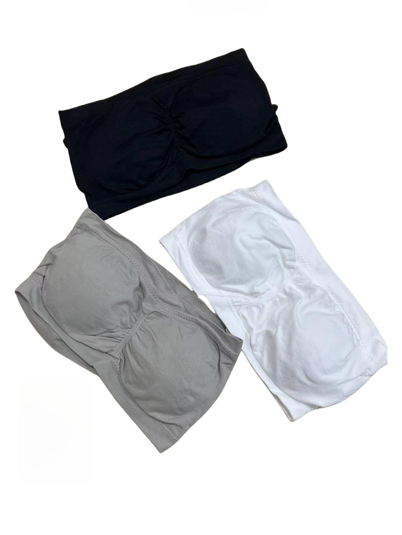 3pcs Strapless Bandeau Bras Soft & Stretch Everyday Bra Women's Lingerie